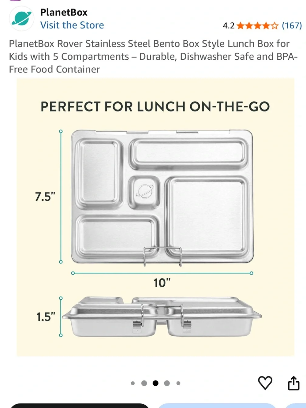 PLANETBOX Rover stainless steel bento style Lunch Box